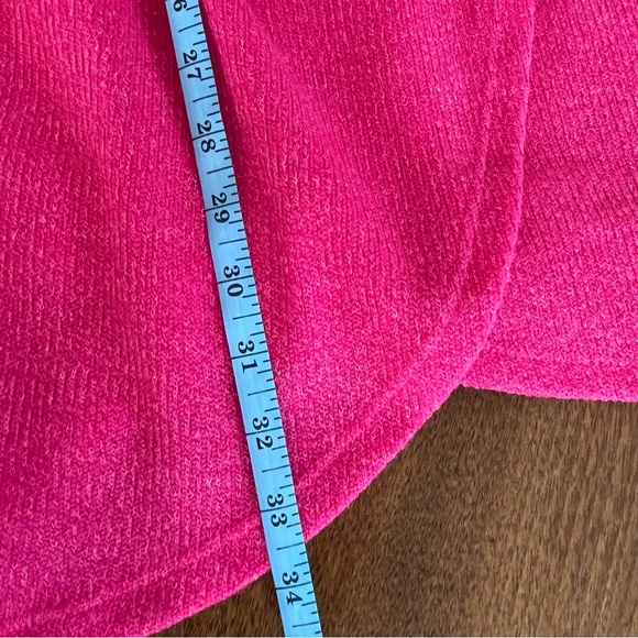 Lush Heathered Hot Pink Faux Wrap Sweater Dress, Size Small. - Picture 10 of 13